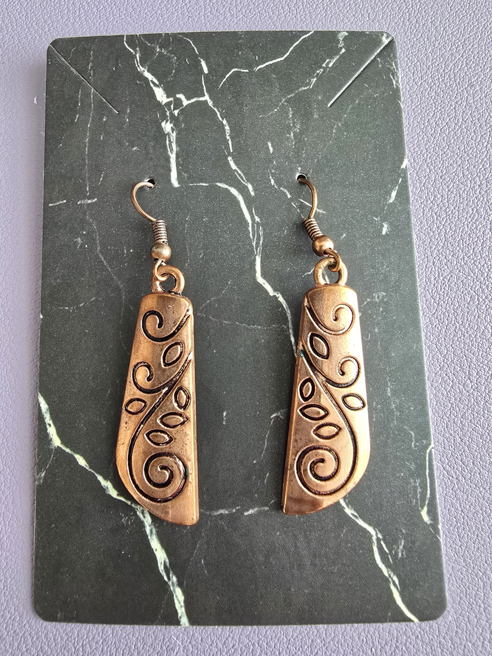 Copper Swirl Drop Earrings
